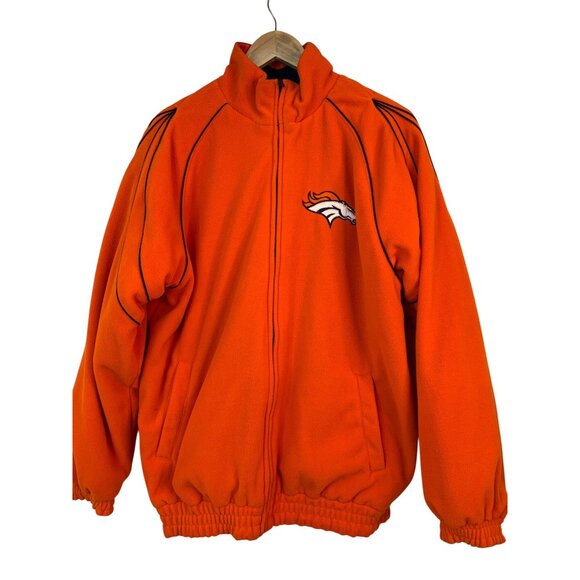 NFL Denver Broncos Reversible Jacket M Blue Canvas Orange Fleece RCC10443 - Picture 14 of 14